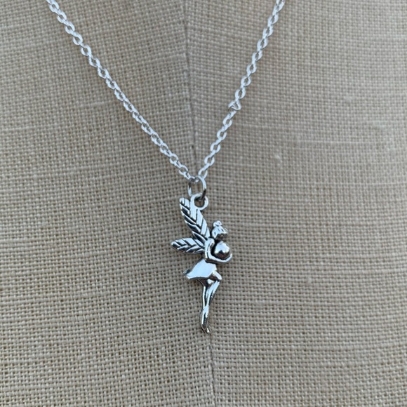 NWT Sterling Silver Plated Chain & Alloy Fairy Charm Necklace - Picture 4 of 13